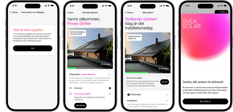 Installationsresan i Svea Solar-appen